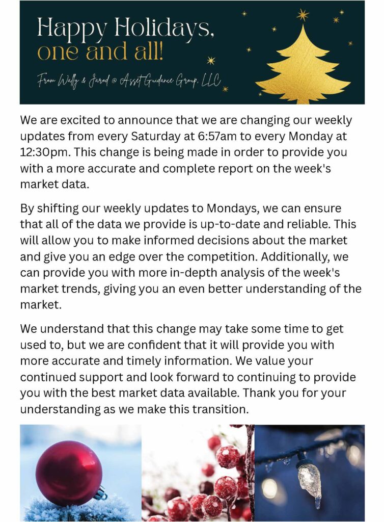 Happy Holiday Change is Coming to Our Weekly Udates